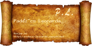 Padács Leonarda névjegykártya